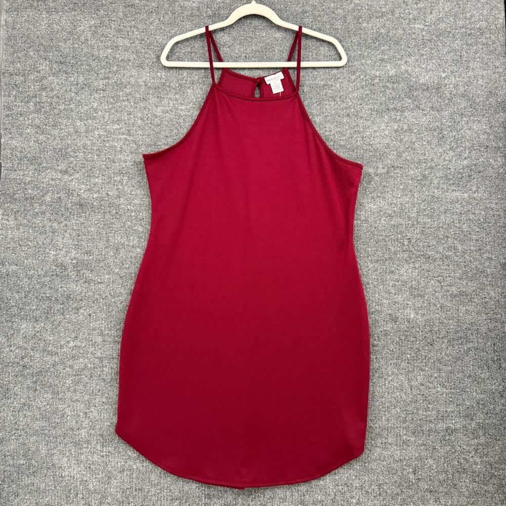 Wet Seal Womens Racerback Bodycon Jersey Knit Tank Dress Size 2X Burgundy NWT